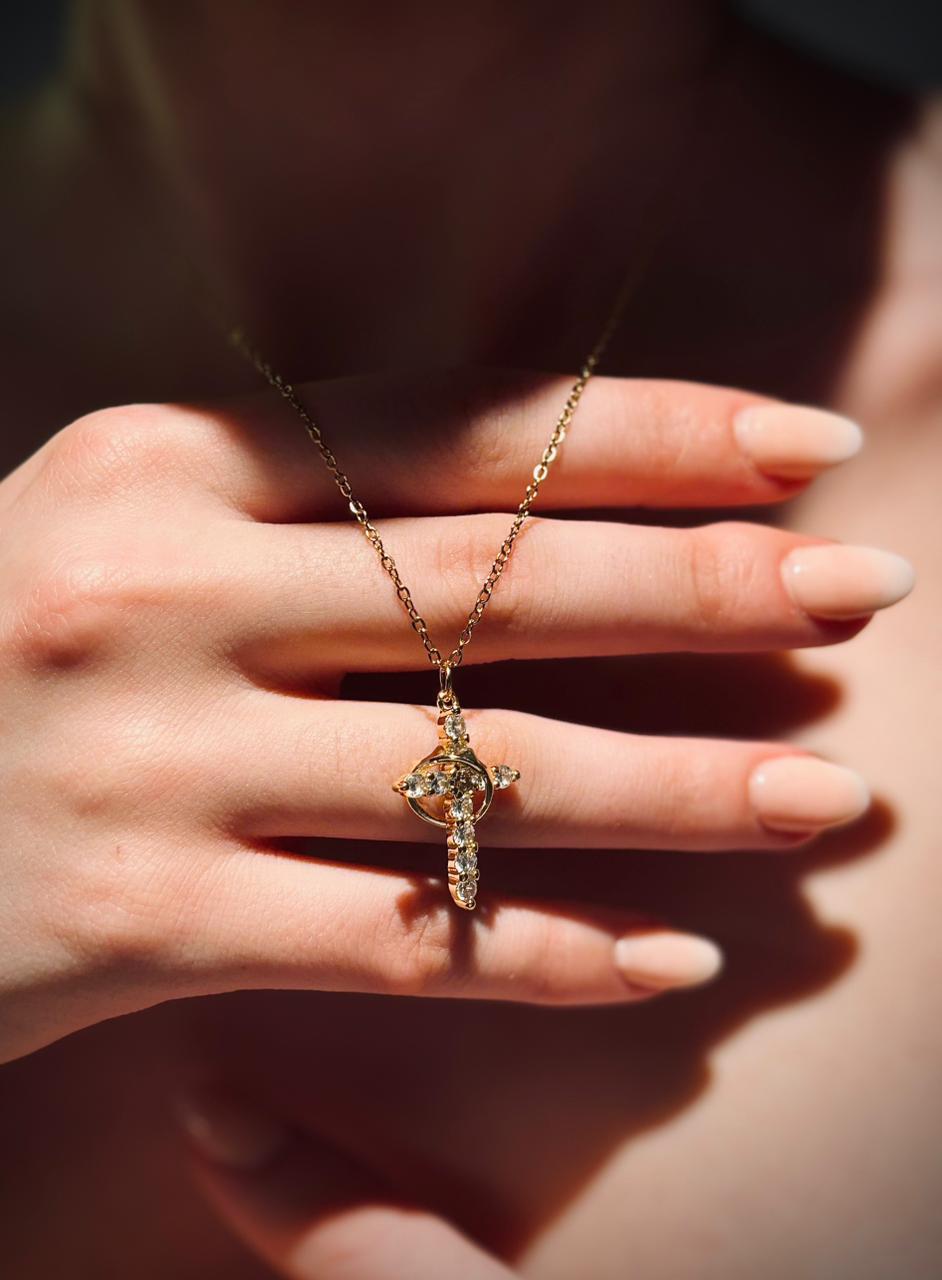 Classic Cross & Crown Necklace