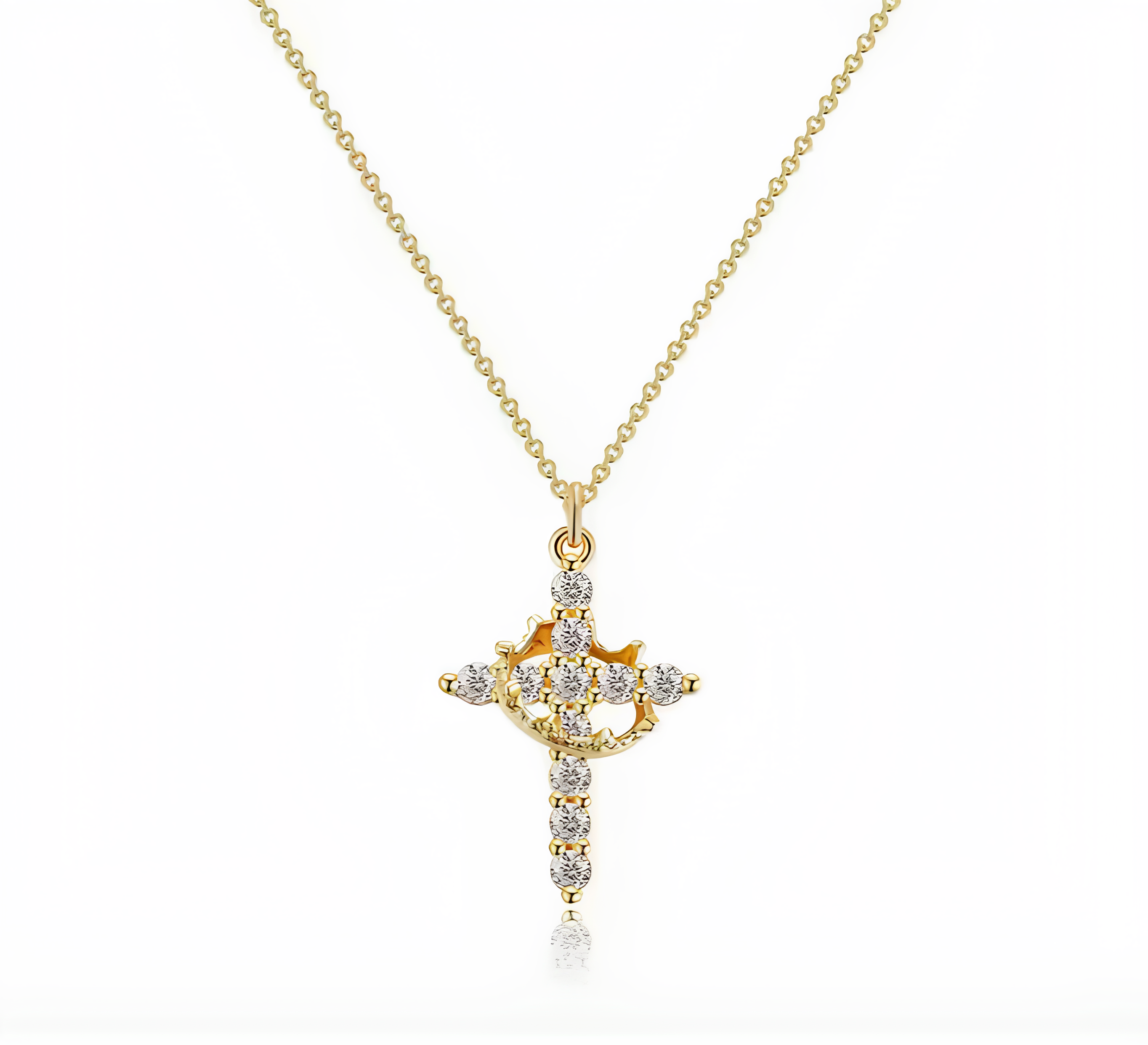 Classic Cross & Crown Necklace